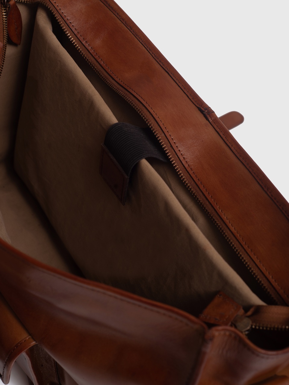 Windsor Cognac Brown Leather Satchel