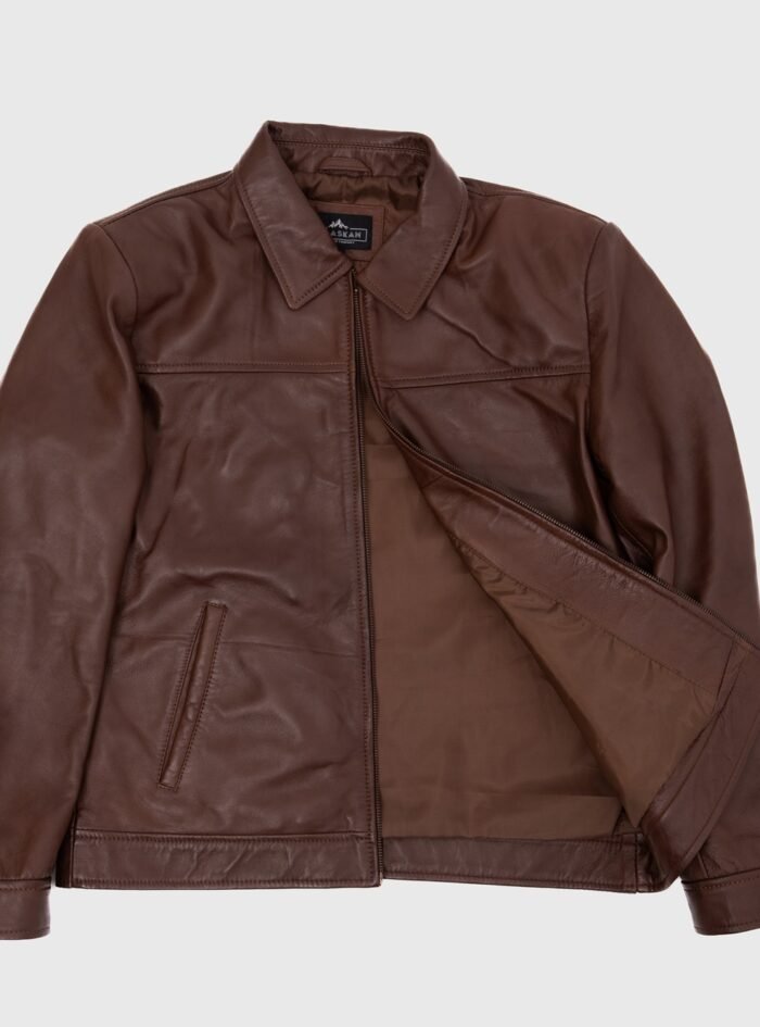 Willis Oak Brown Leather Jacket (2) Willis Oak Brown Leather Jacket (2)