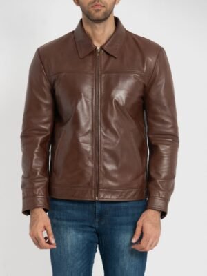 Willis Oak Brown Leather Jacket