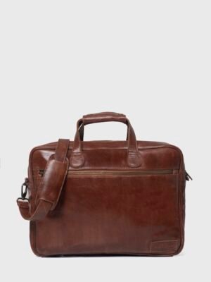 Albert Classic Brown Leather Laptop Briefcase