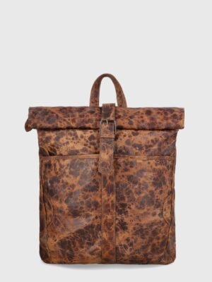 Alzarro Vintage Leather Rolltop Backpack