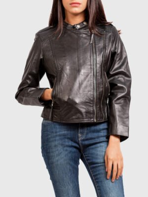 Amore Black Leather Motorcycle Jacket