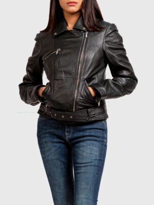 Black Leather Biker Jacket Ladies