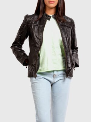 Black Leather Ladies Jacket