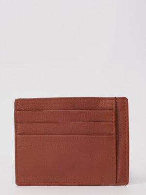 Bold Brown Leather Card Holder Wallet