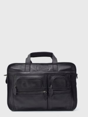 Bolton Black Leather Pilot Bag