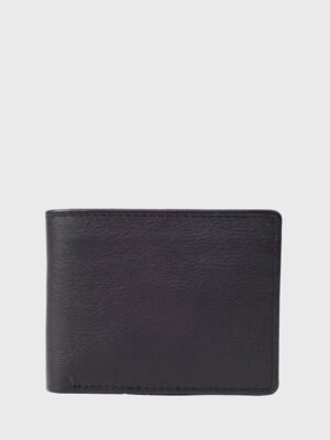 Borris Black Bifold Leather Wallet