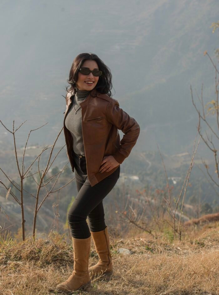 Breeze Cognac Brown Leather Bomber Jacket-style2 Breeze Cognac Brown Leather Bomber Jacket-style2