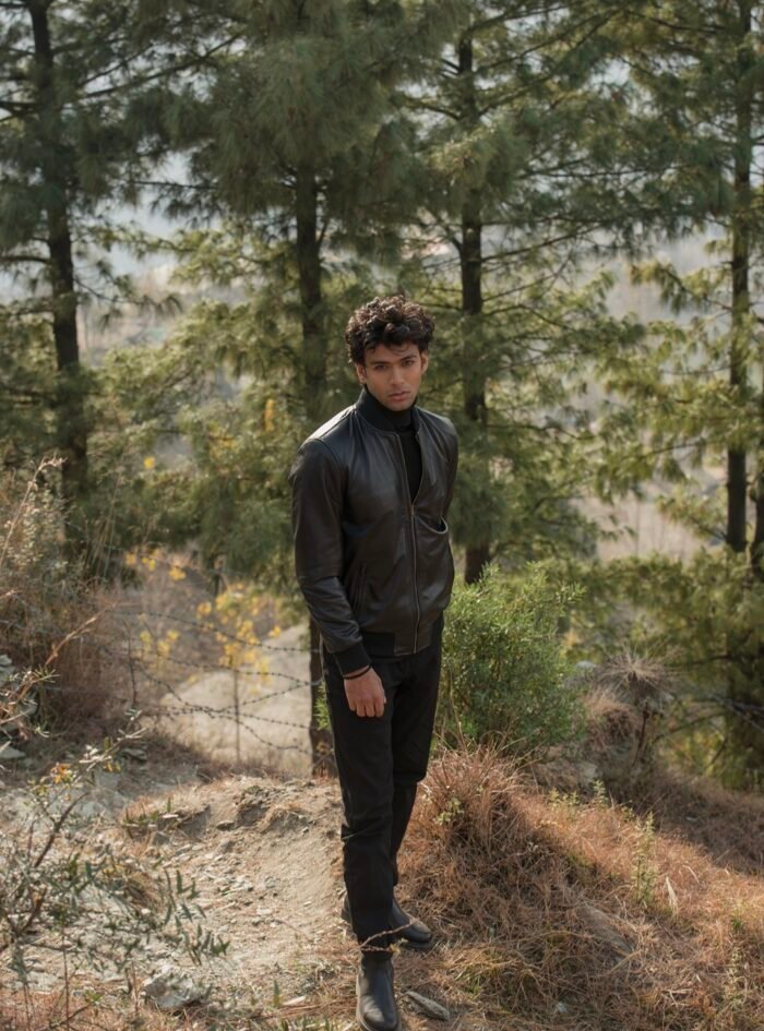 Chris Black Leather Bomber Jacket-style1 (2) Chris Black Leather Bomber Jacket-style1 (2)