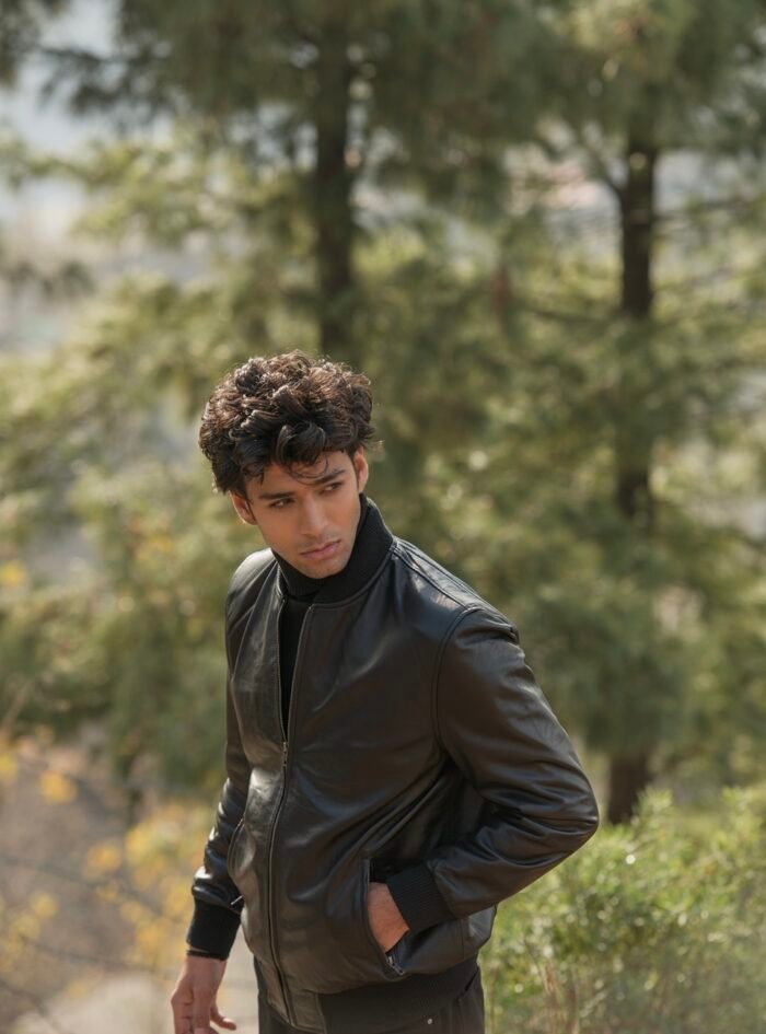 Chris Black Leather Bomber Jacket-style1 (4) Chris Black Leather Bomber Jacket-style1 (4)