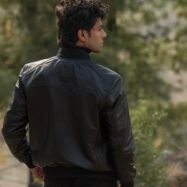 Chris Black Leather Bomber Jacket-style1 (5)