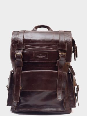 Connor Vintage Brown Leather Laptop Backpack