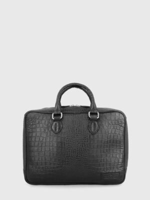 Croco Small Leather Briefcase