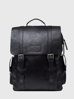 Darren Black Leather Backpack
