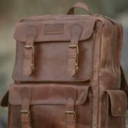 Dulles Crazy Horse Leather Laptop Backpack-style3