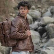 Dulles Crazy Horse Leather Laptop Backpack-style7