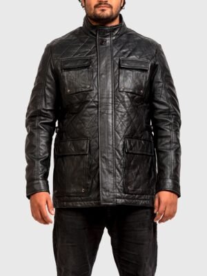 Edgar Black Quilted Leather Jacket