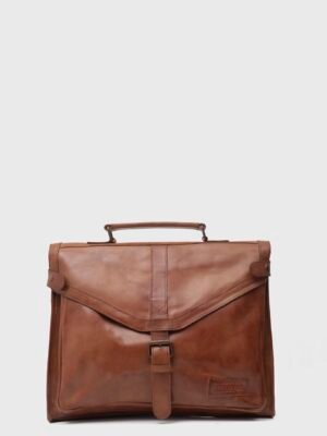 Fairbanks Brown Leather Messenger Bag