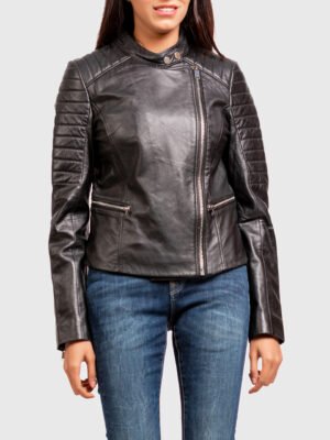 Imani Black Biker Jacket Women