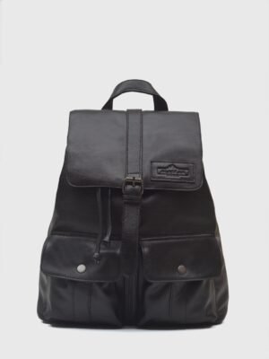 Jill Black Leather Backpack