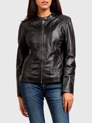 Alba Ladies Black Leather Jacket