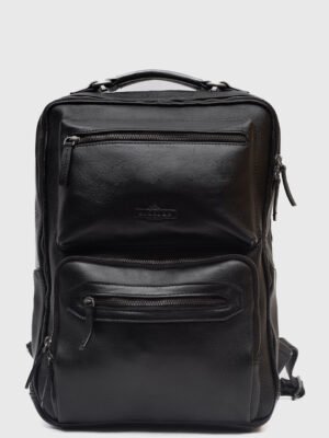Kurt Black Leather Laptop Backpack