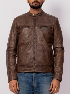 Kurt Waxed Brown Leather Jacket