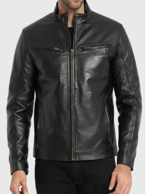 Mitch Black Leather Biker Jacket