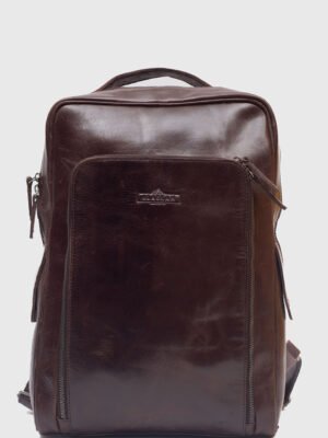 Muller Brown Leather Laptop Backpack