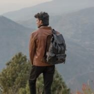 Porter Black Leather Travel Rucksack-style9