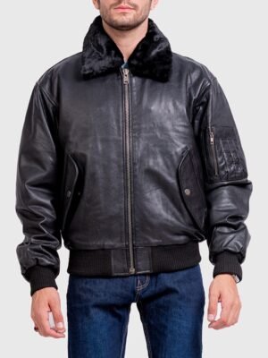 Prince Black Bomber Jacket With Fur Hood