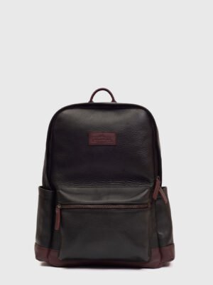 Ross Black Leather Book Bag