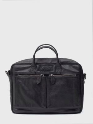 Steve Black Leather Briefcase