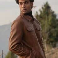 Vince Cognac Brown Biker Jacket-style1