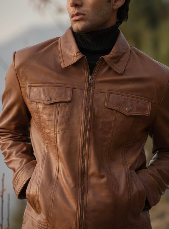 Vince Cognac Brown Biker Jacket-style3 Vince Cognac Brown Biker Jacket-style3