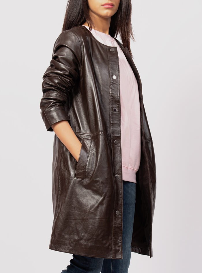 Women-Brown-Leather-Collar-Less-Coat204.jpg