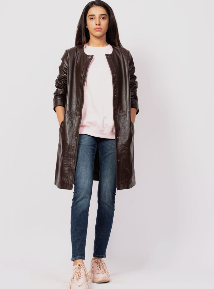 Women-Brown-Leather-Collar-Less-Coat3.jpg