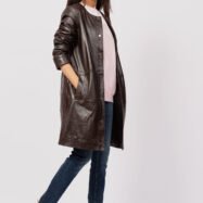 Women-Brown-Leather-Collar-Less-Coat4.jpg
