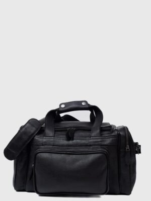 Woodsman Black Leather Flight Bag