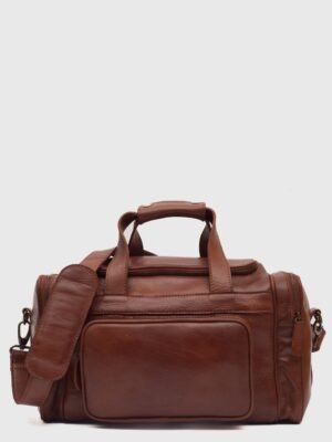 Woodsman Tan Brown Leather Flight Bag