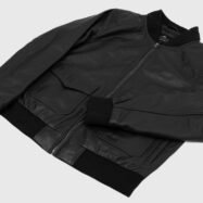 Chloe Black Leather Bomber Jacket (1)