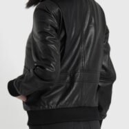 Chloe Black Leather Bomber Jacket (8)