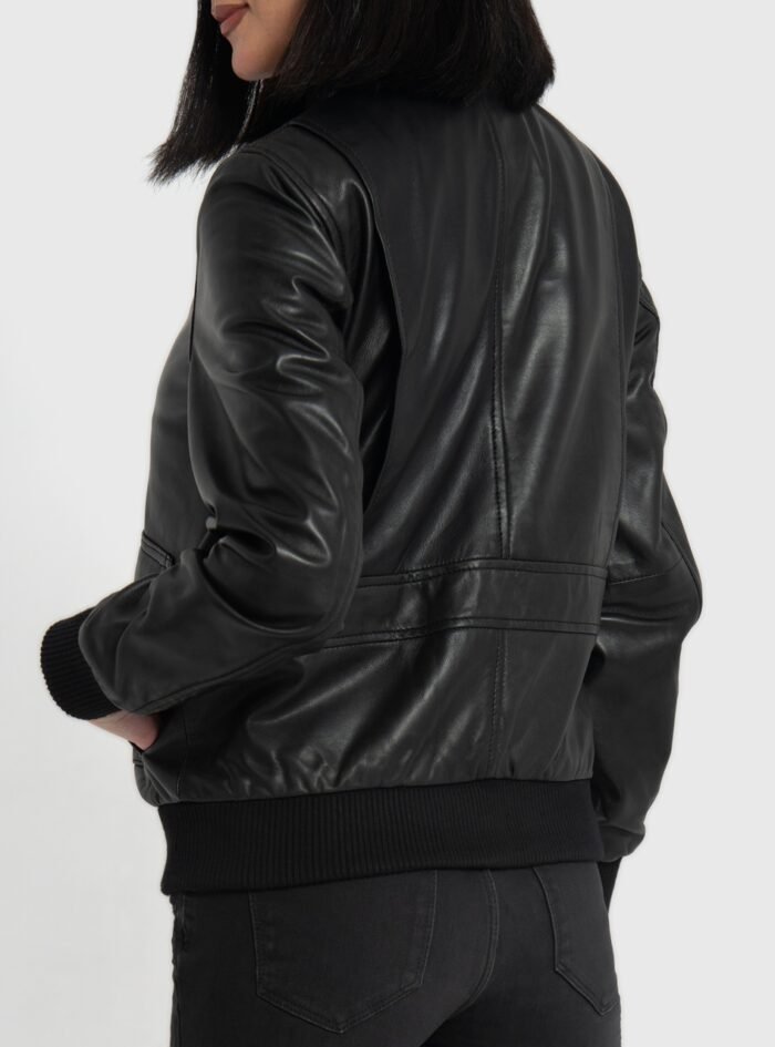 Chloe Black Leather Bomber Jacket (8) Chloe Black Leather Bomber Jacket (8)