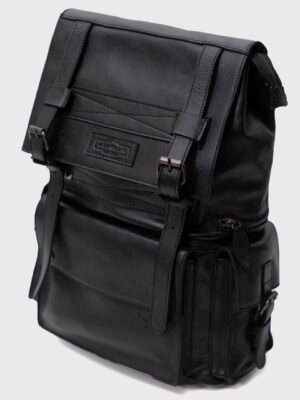 Connor Black Leather Laptop Backpack (4)
