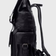 Connor Black Leather Laptop Backpack (5)