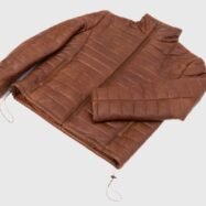 Haydos Cognac Brown Leather Puffer Jacket (1)