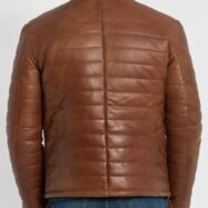 Haydos Cognac Brown Leather Puffer Jacket (5)