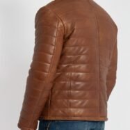 Haydos Cognac Brown Leather Puffer Jacket (6)