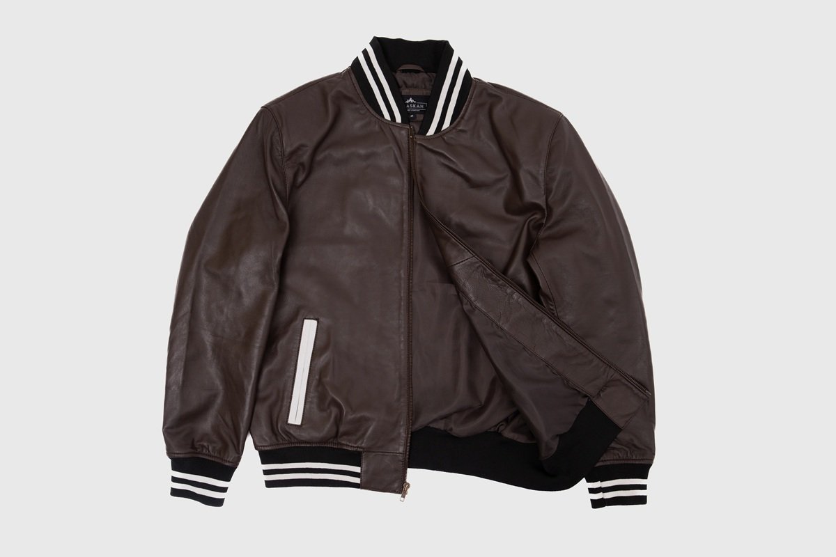 Johnny Brown Leather Varsity Jacket (1) Johnny Brown Leather Varsity Jacket (1)