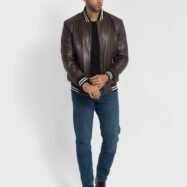 Johnny Brown Leather Varsity Jacket (3)
